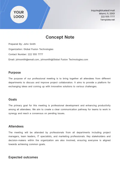 Free Meeting Concept Note Template to Edit Online