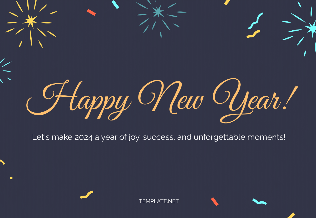 Free Simple New Year Card Template