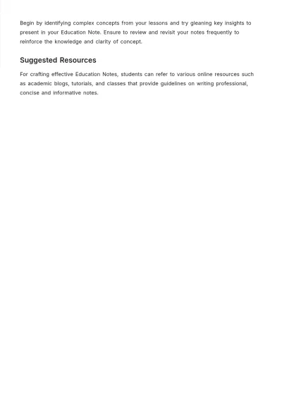 Free Education Note for Students Template to Edit Online