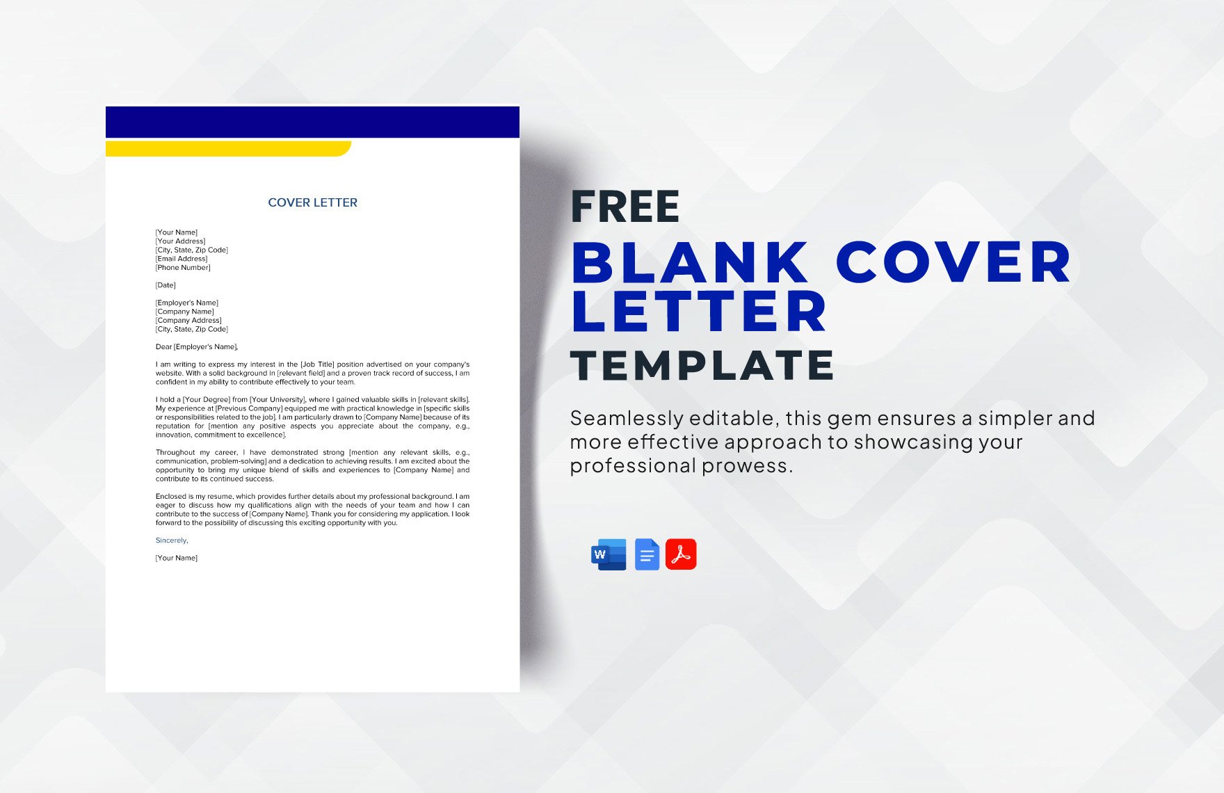 Blank Cover Letter Template in MS Word, Portable Documents, GDocsLink ...