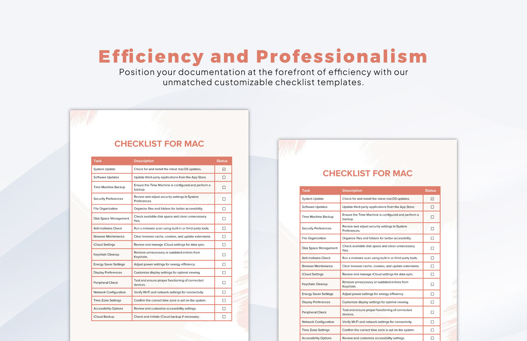 Checklist for Mac Template