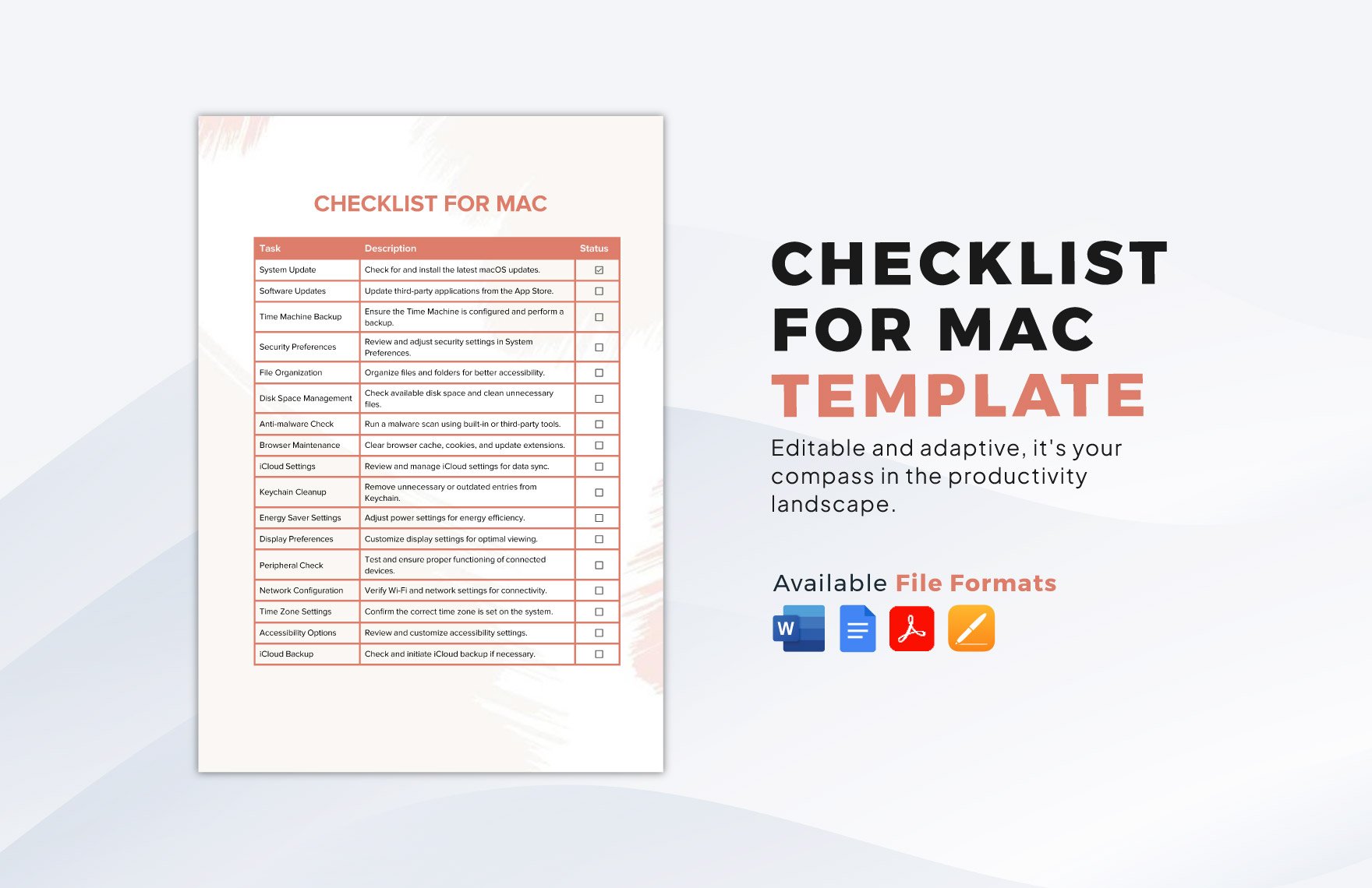 Checklist for Mac Template
