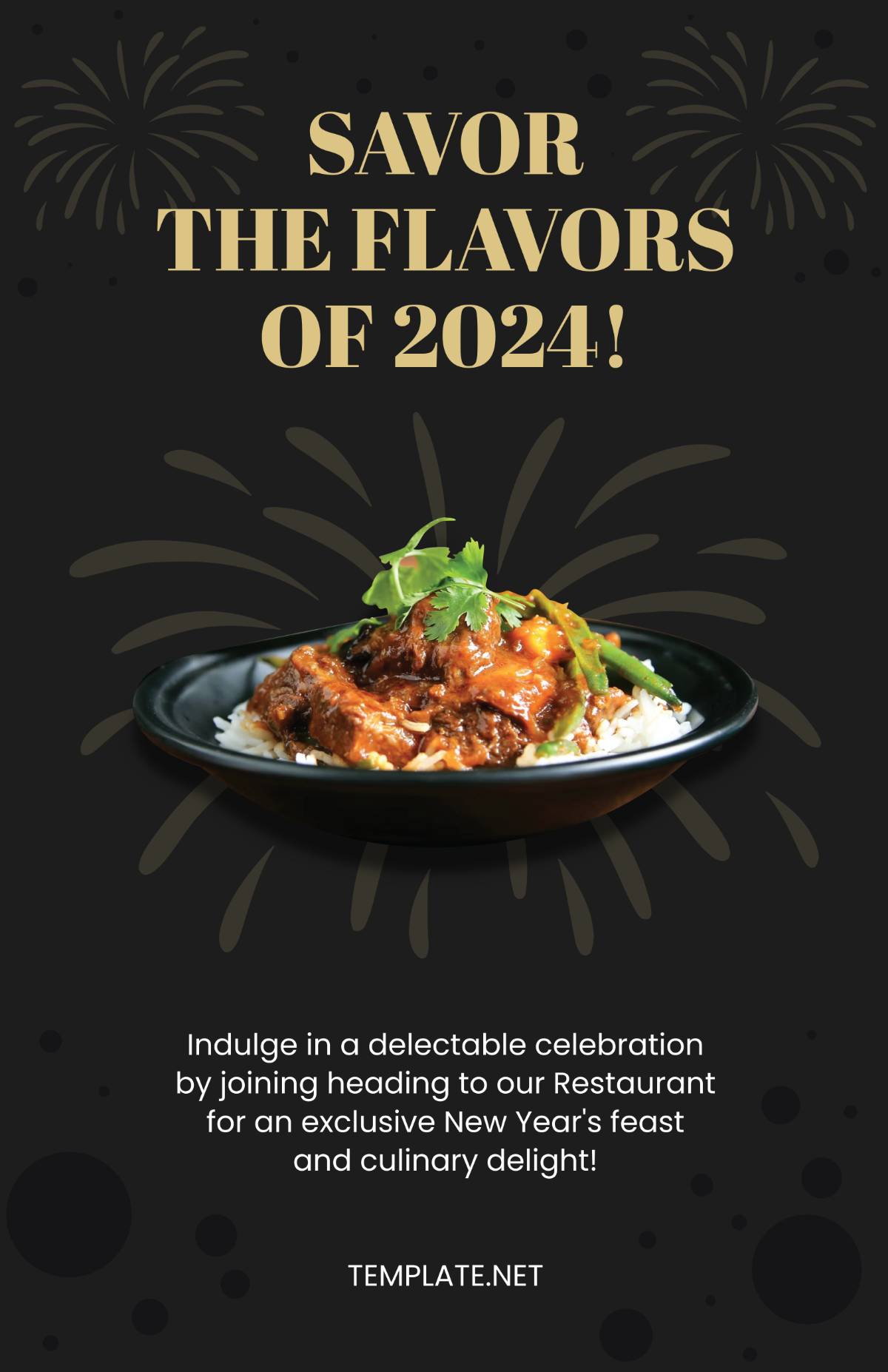 New Year Restaurant Poster Template
