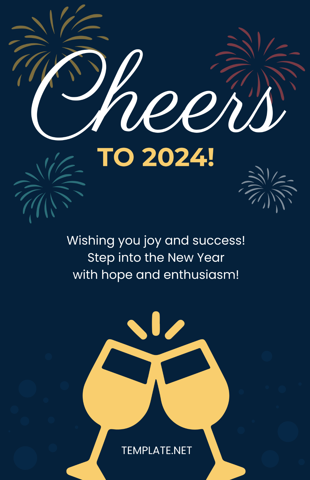 Free Simple New Year Wishes Poster Template