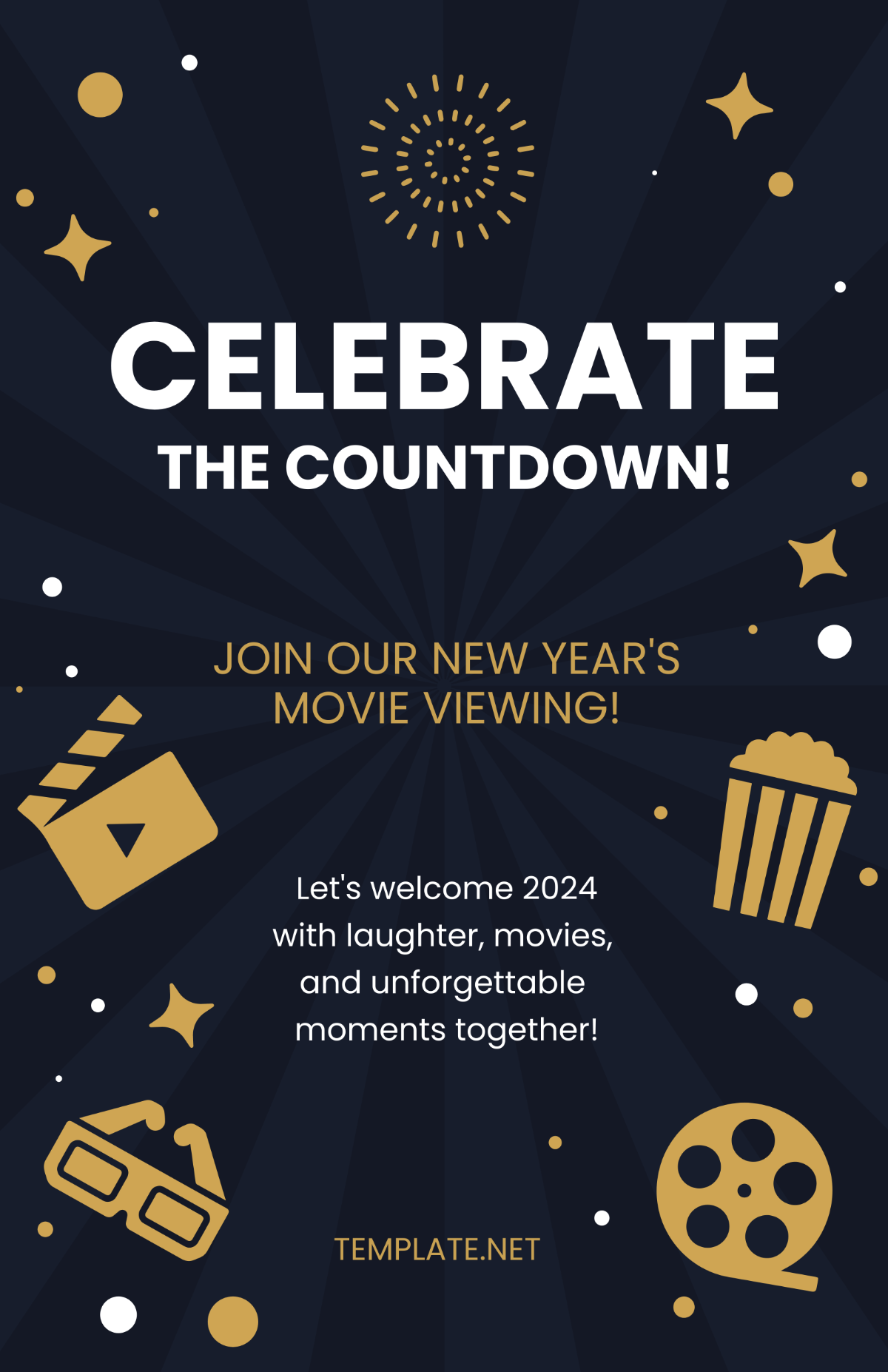 Free Happy New Year Movie Poster Template