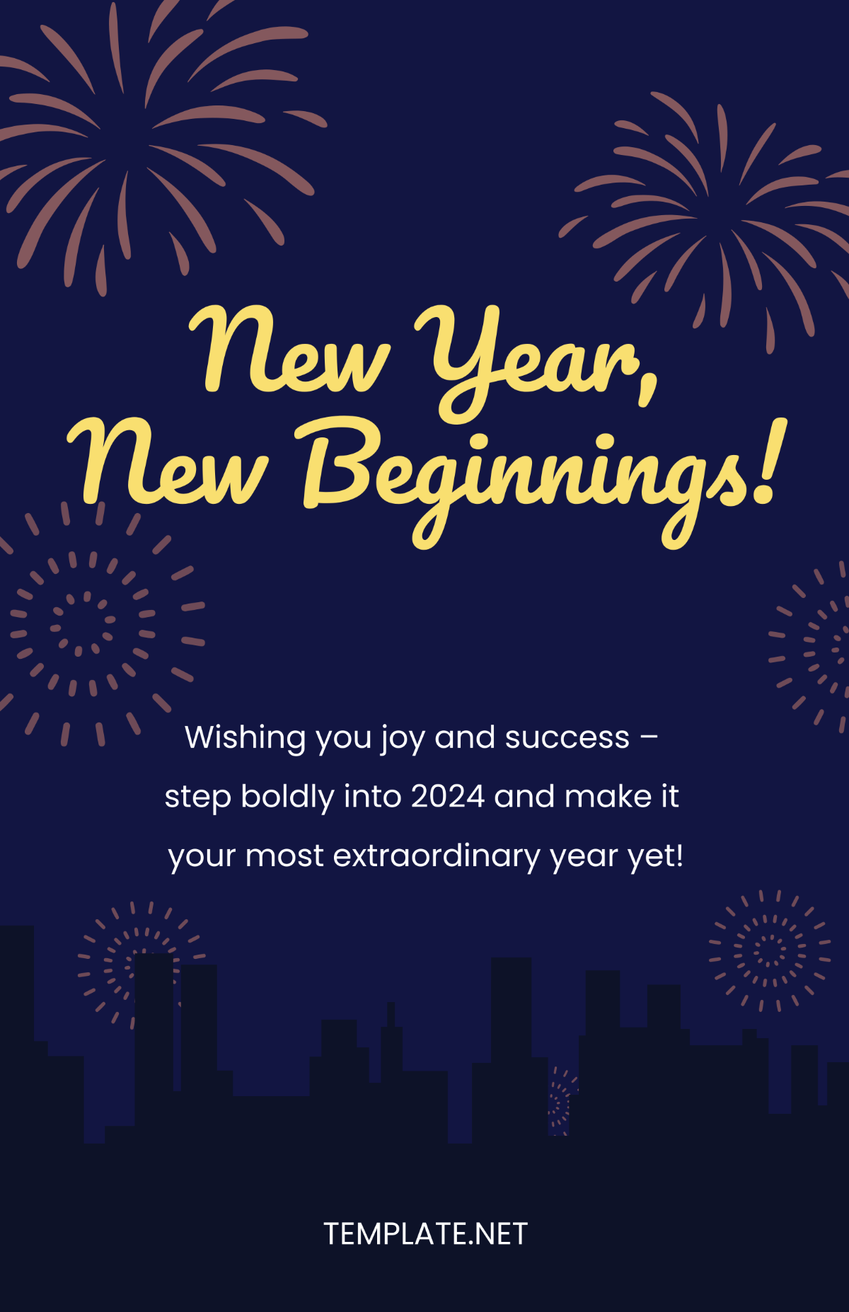 New Year Greetings Poster Template