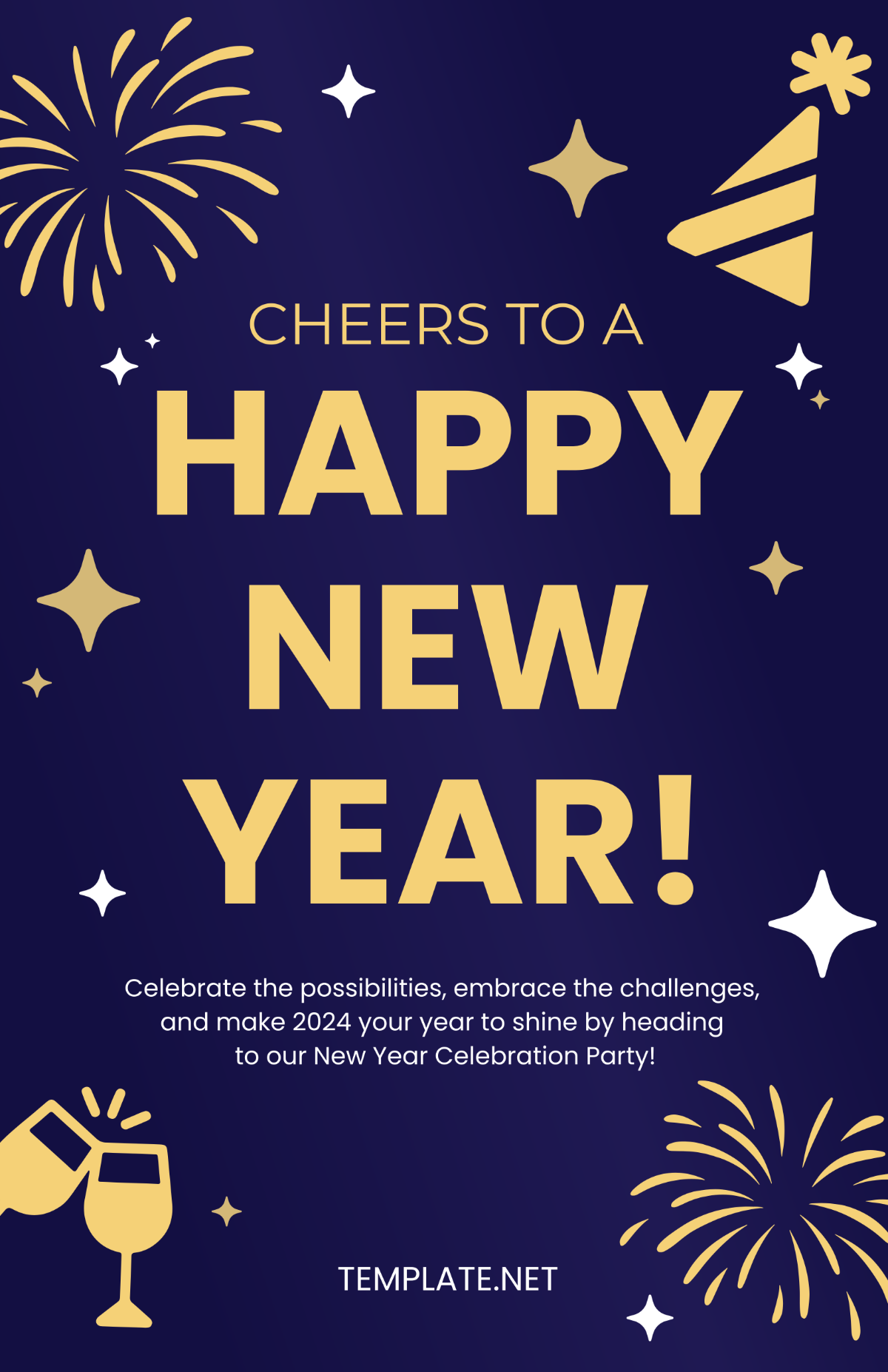 Free New Year Celebration Party Poster Template