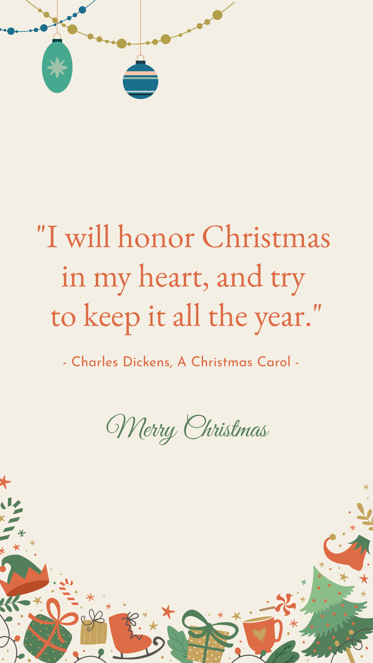 Aesthetic Christmas Quote Template