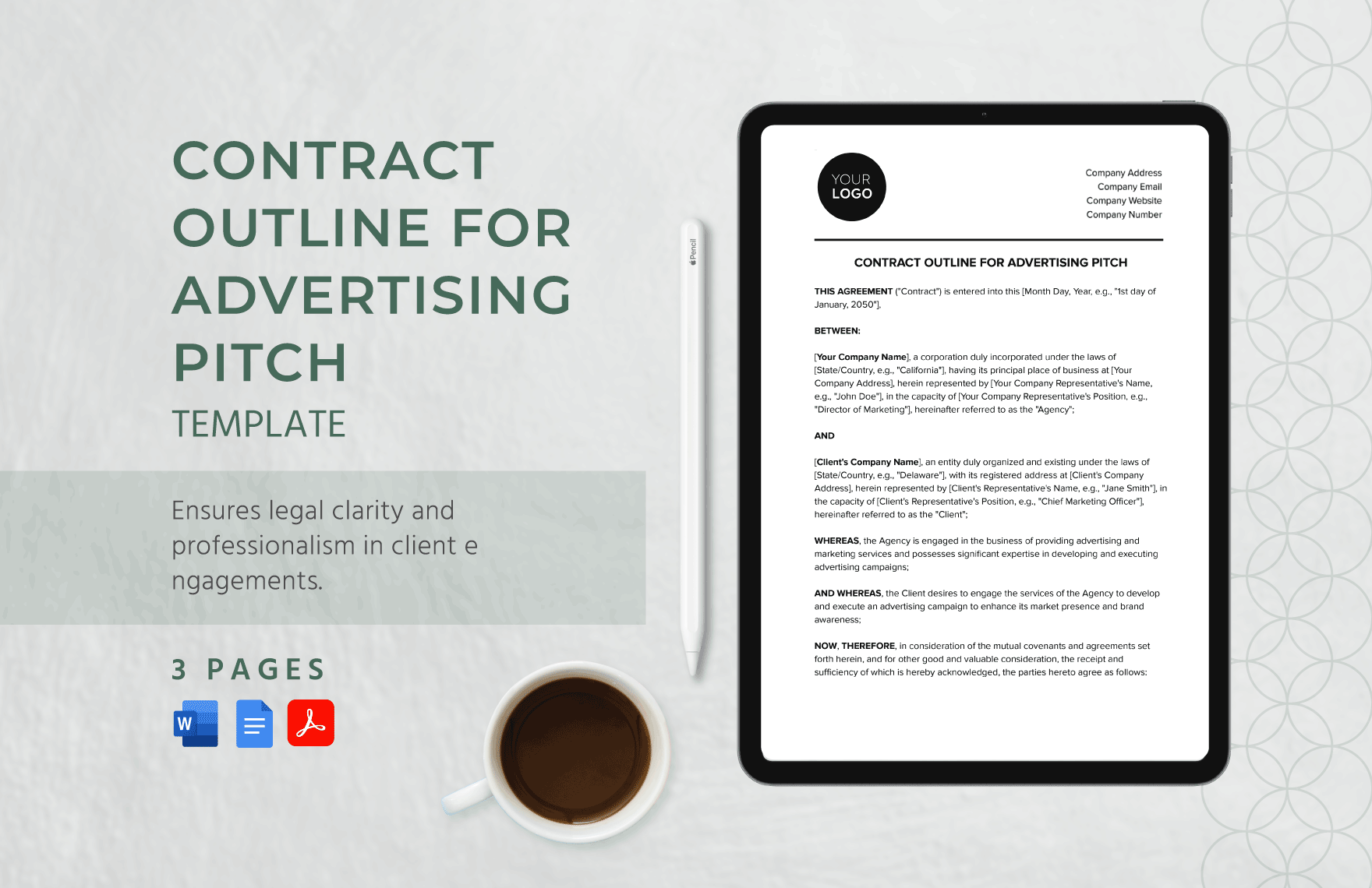 Contract Outline for Advertising Pitch Template