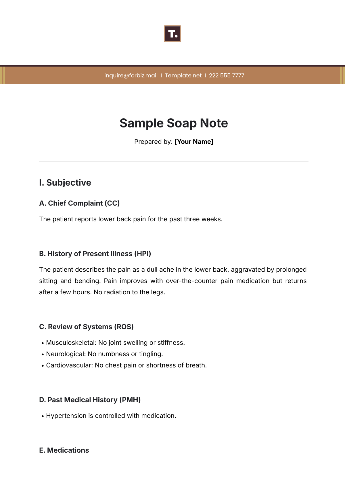 Sample Soap Note Template - Edit Online & Download