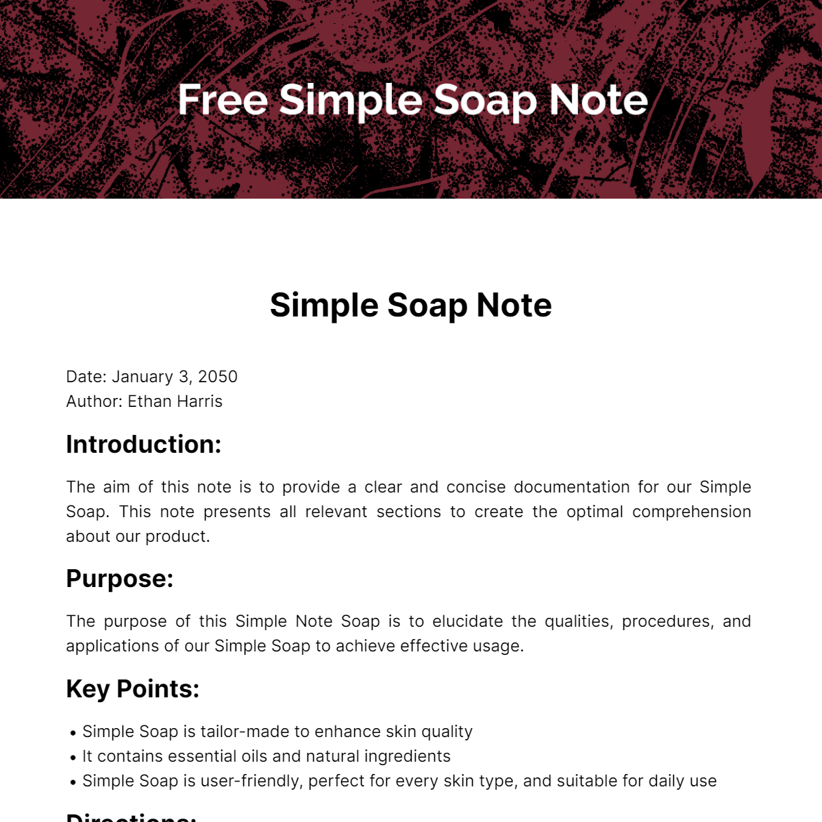 Simple Soap Note Template