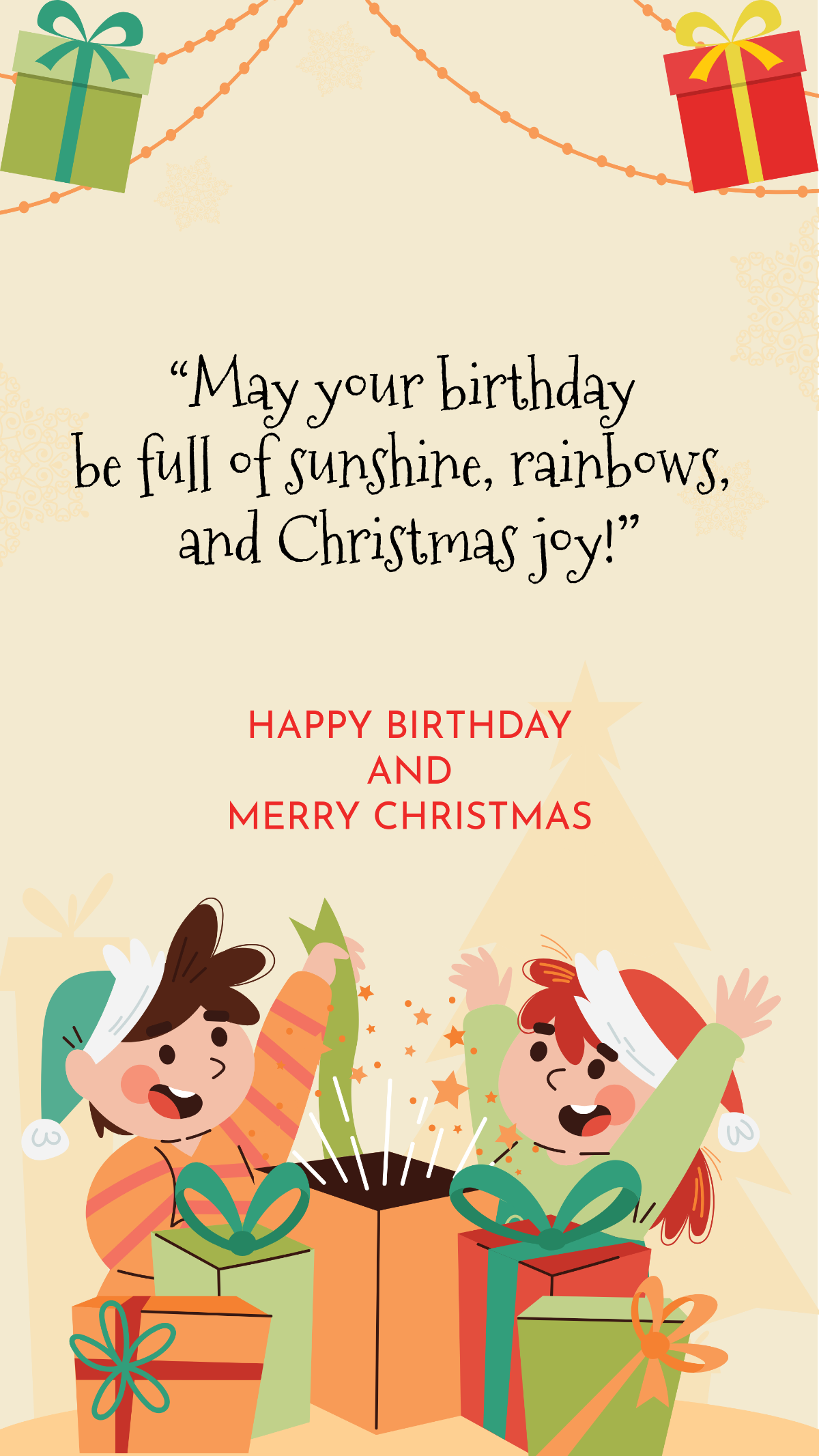 Christmas Birthday Quote Template