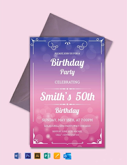 50Th Birthday Flyer Template Free