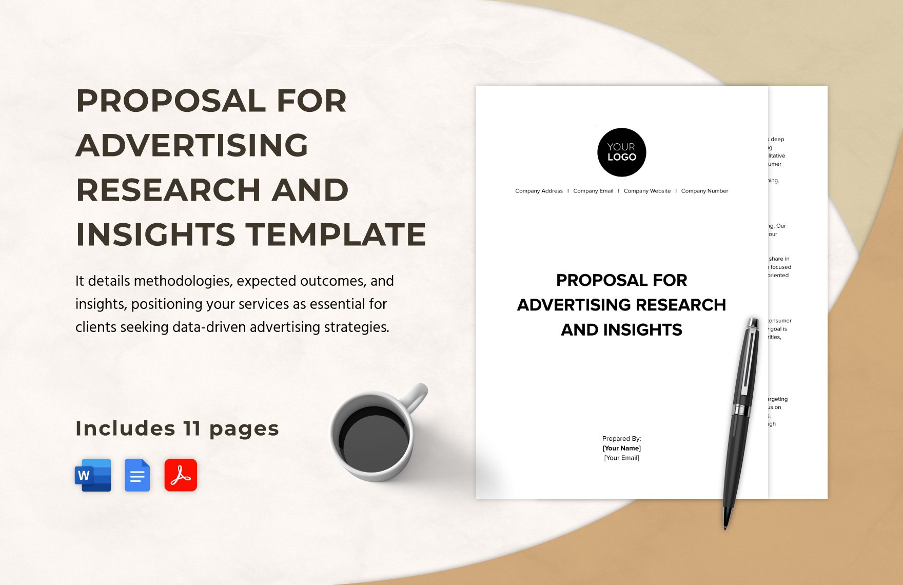 C3Proposal for Advertising Research and Insights Template in Word, Google Docs, PDF