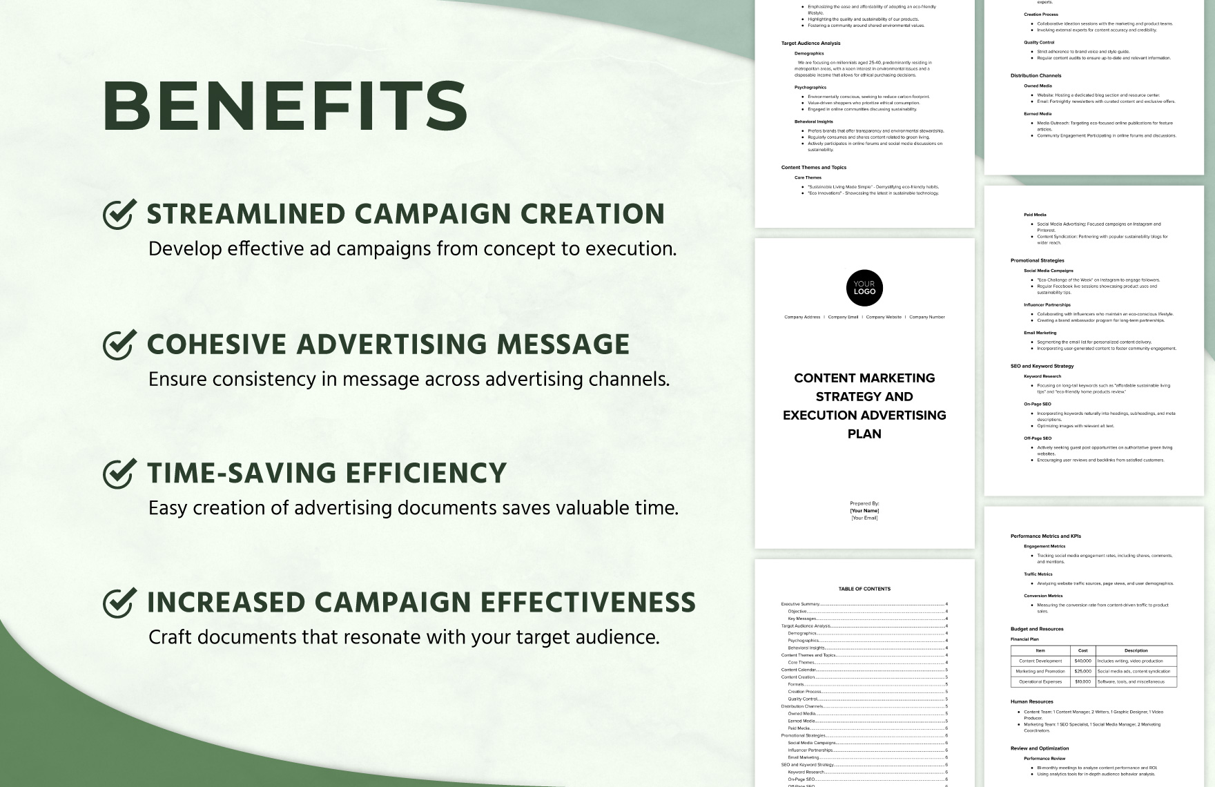 Content Marketing Strategy and Execution Advertising Plan Template