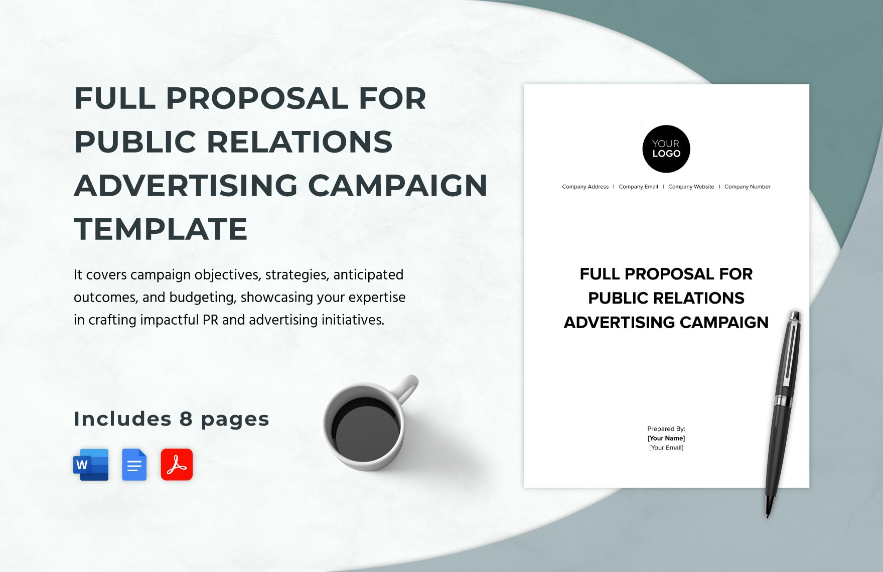 Full Proposal for Public Relations Advertising Campaign Template in Word, Google Docs, PDF