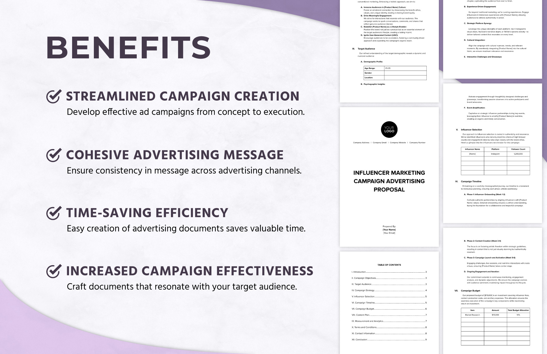 Influencer Marketing Campaign Advertising Proposal Template