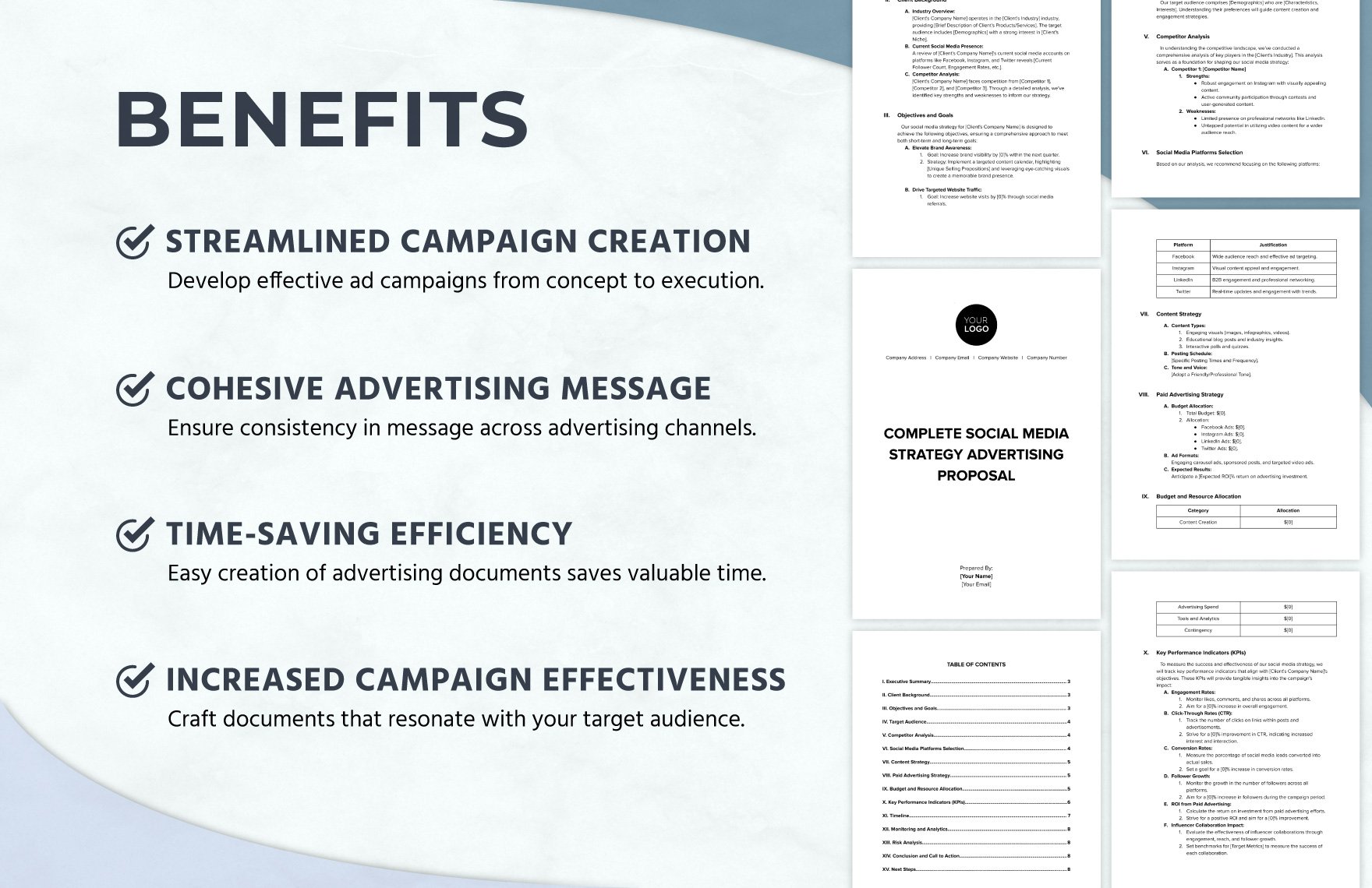 Complete Social Media Strategy Advertising Proposal Template