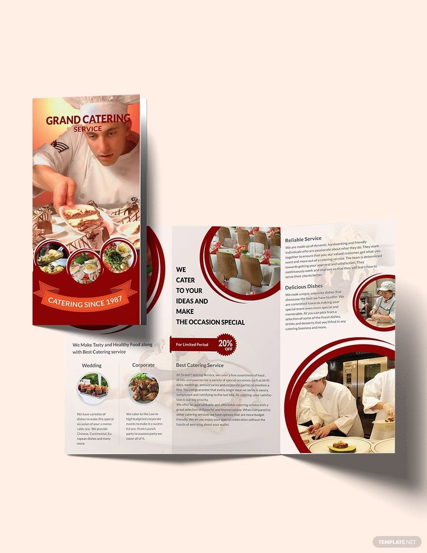 Catering Service A3 Brochure Template