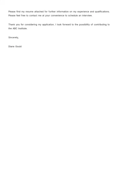 Free Education Job Application Letter Template to Edit Online