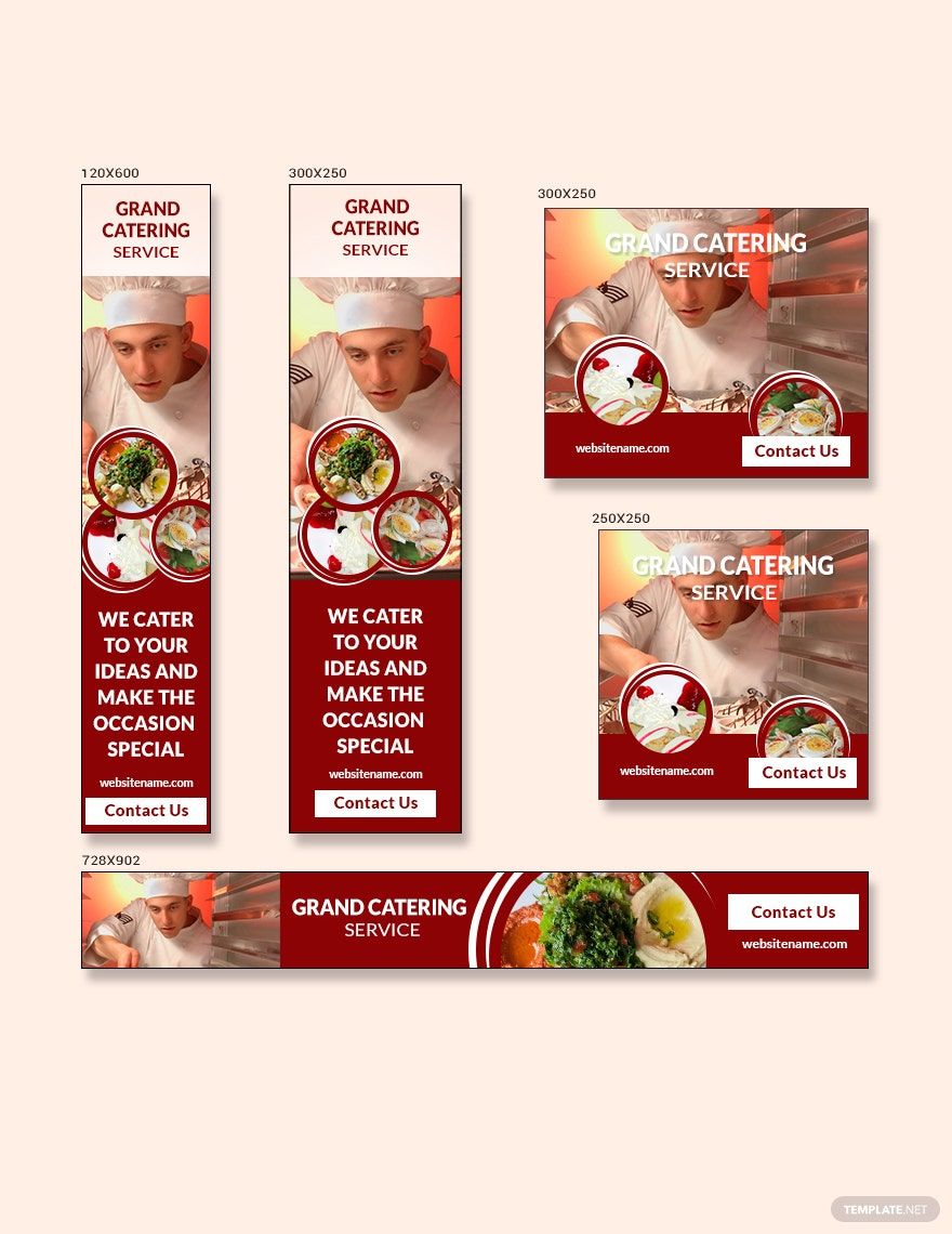 Catering Service Banner Ads Template