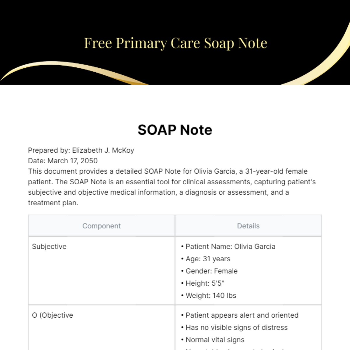 Primary Care Soap Note  Template