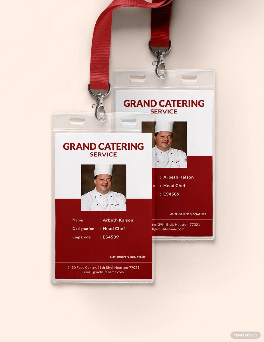 Catering Service Identity Card Template