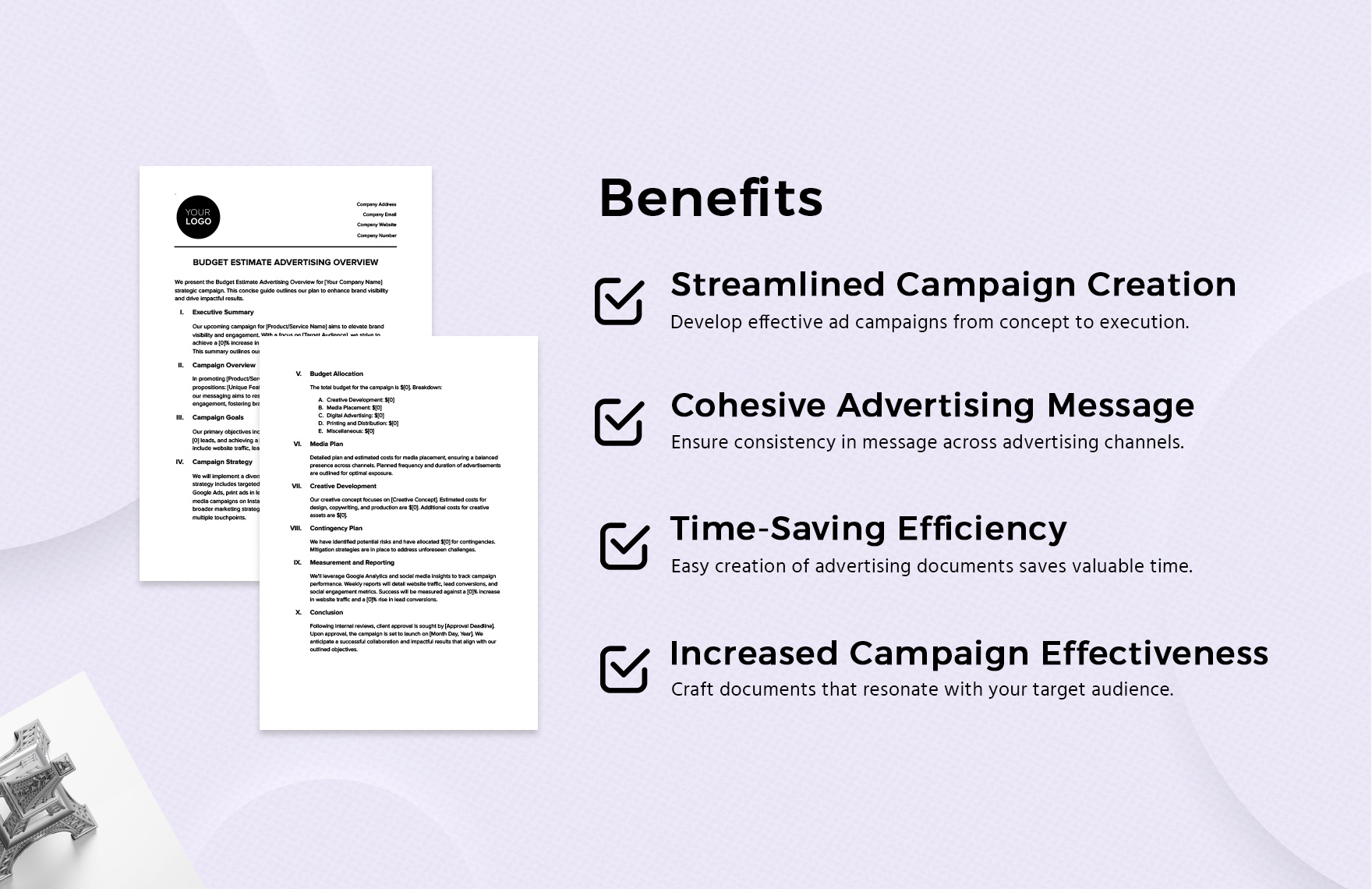 Budget Estimate Advertising Overview Template