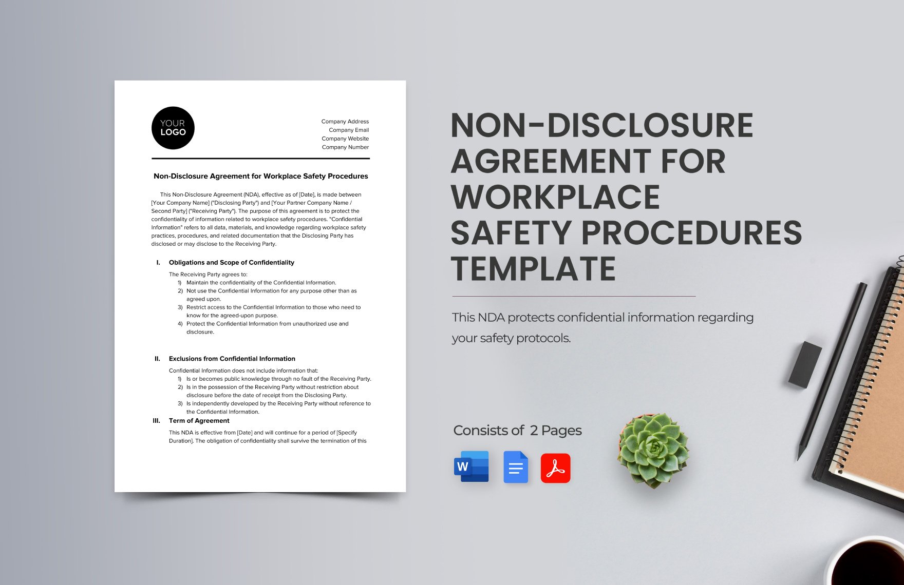 Non-Disclosure Agreement for Workplace Safety Procedures Template