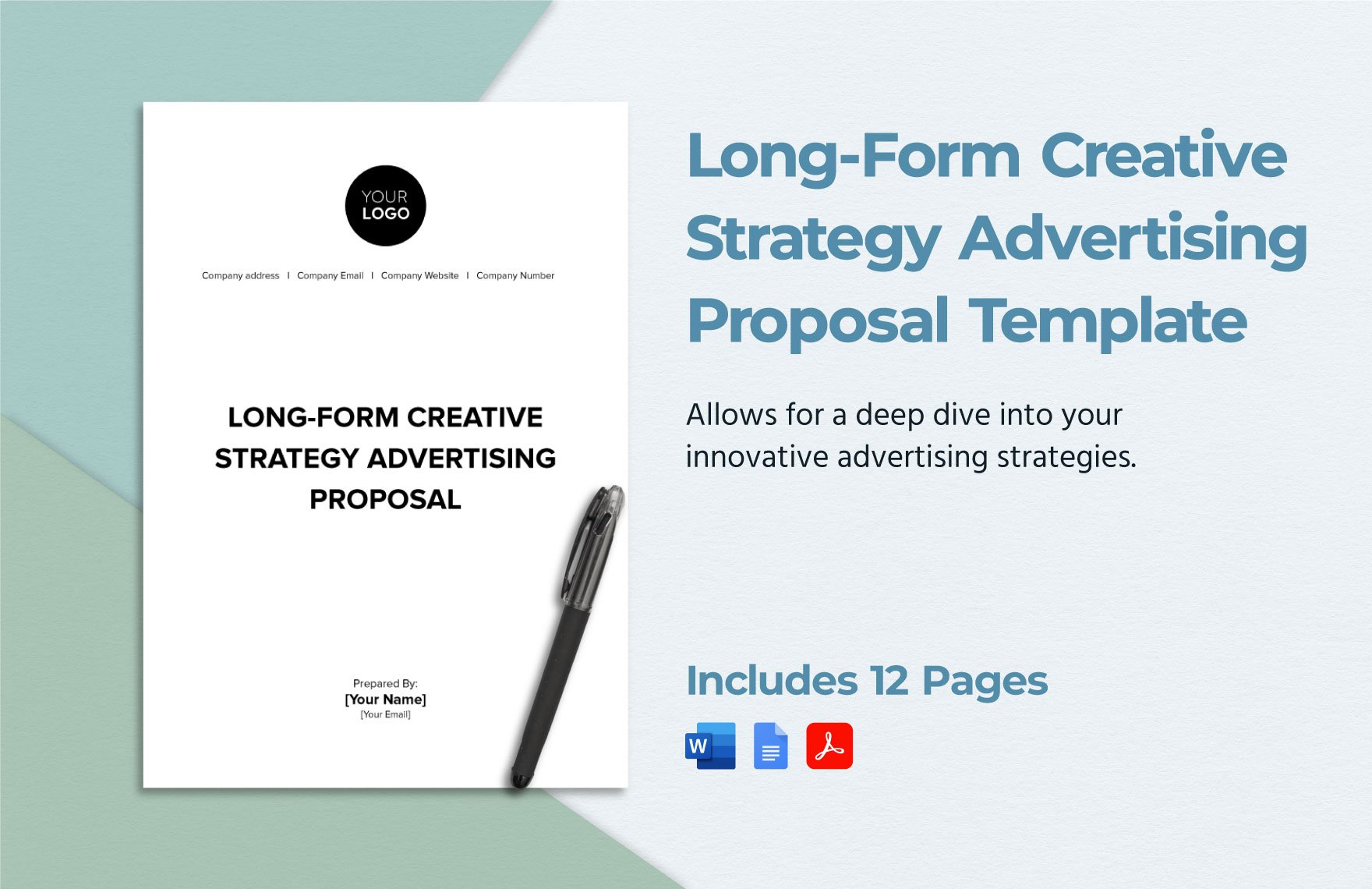 Long-Form Creative Strategy Advertising Proposal Template in Word, Google Docs, PDF