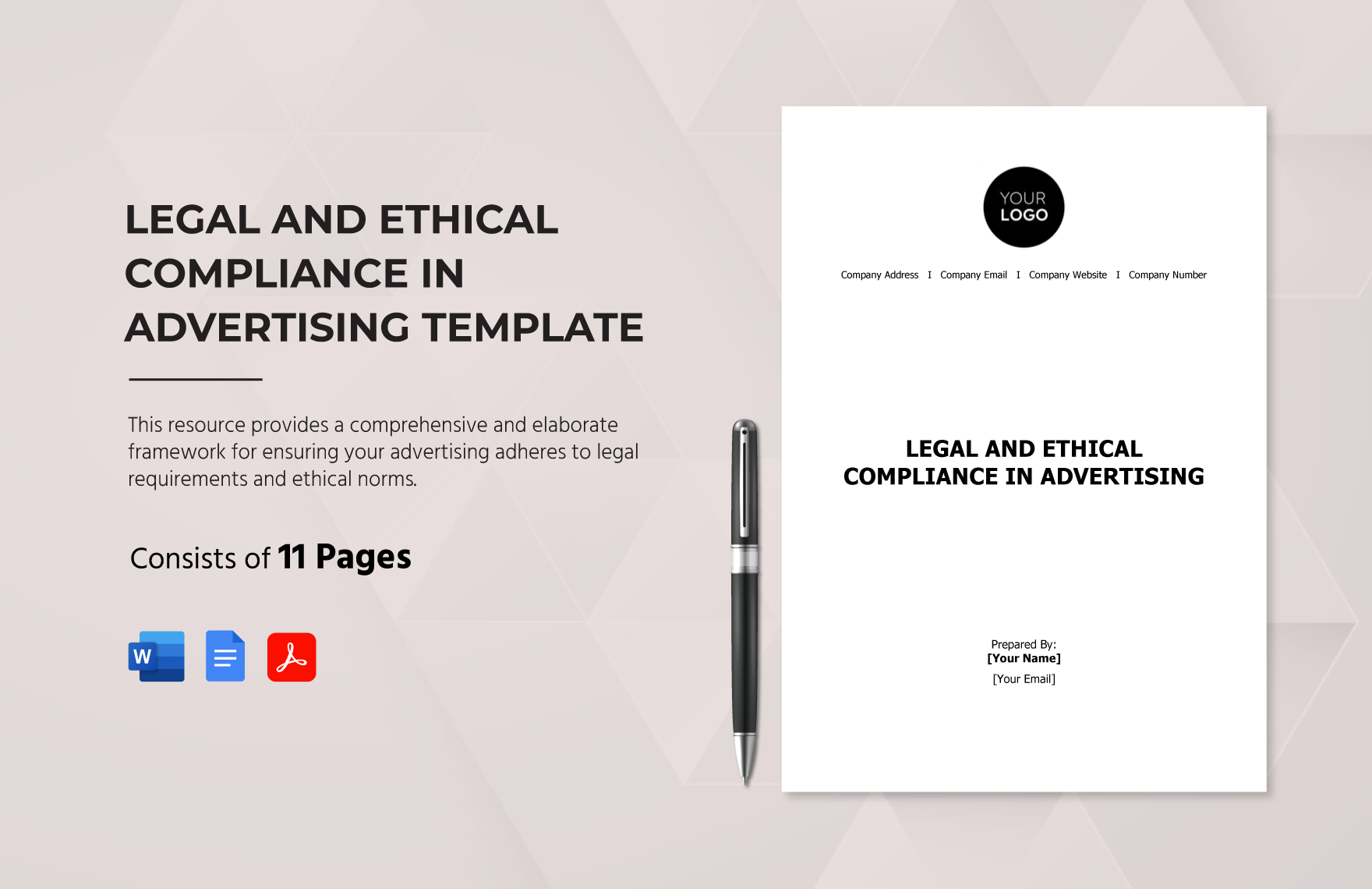 Legal and Ethical Compliance in Advertising Template in Word, Google Docs, PDF