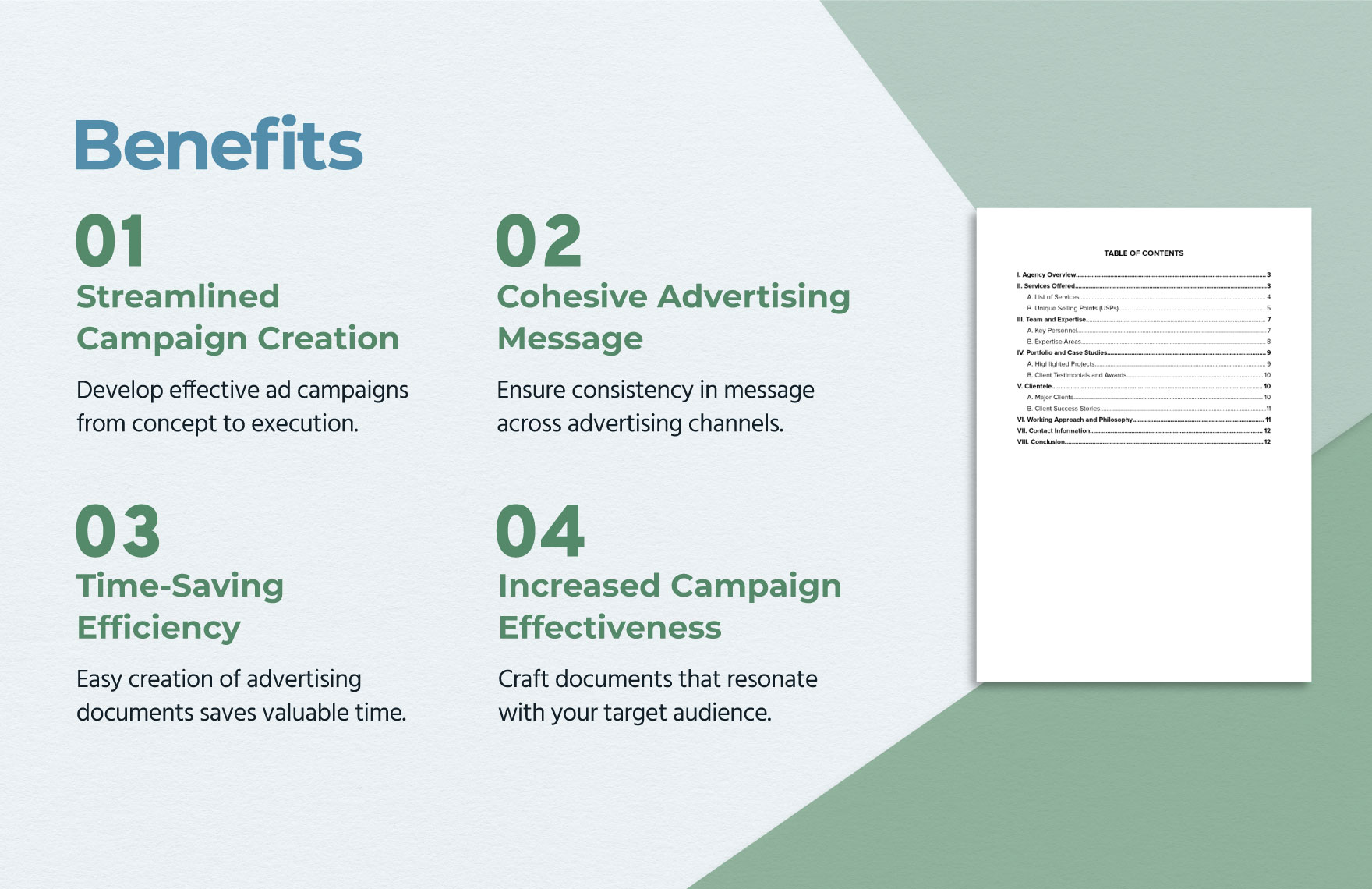 Advertising Agency Introduction Advertising Handout Template