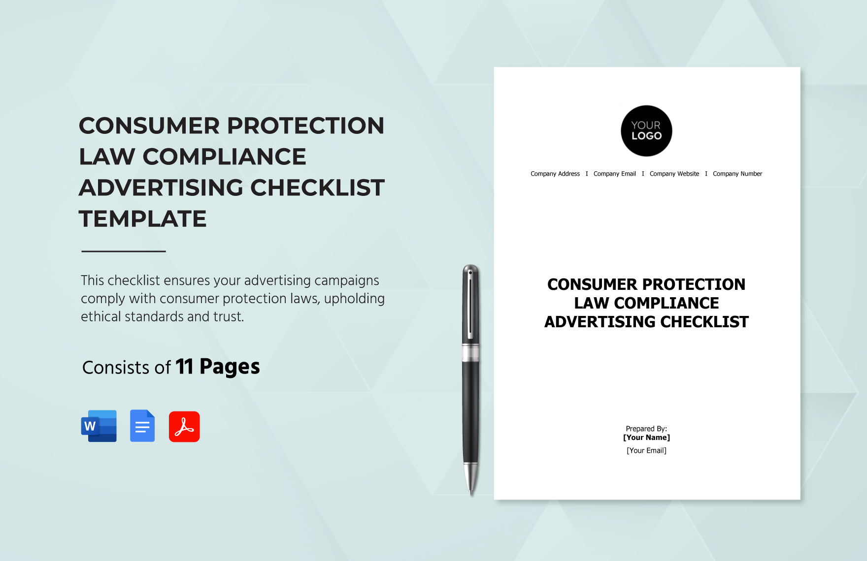 Consumer Protection Law Compliance Advertising Checklist Template in Word, Google Docs, PDF
