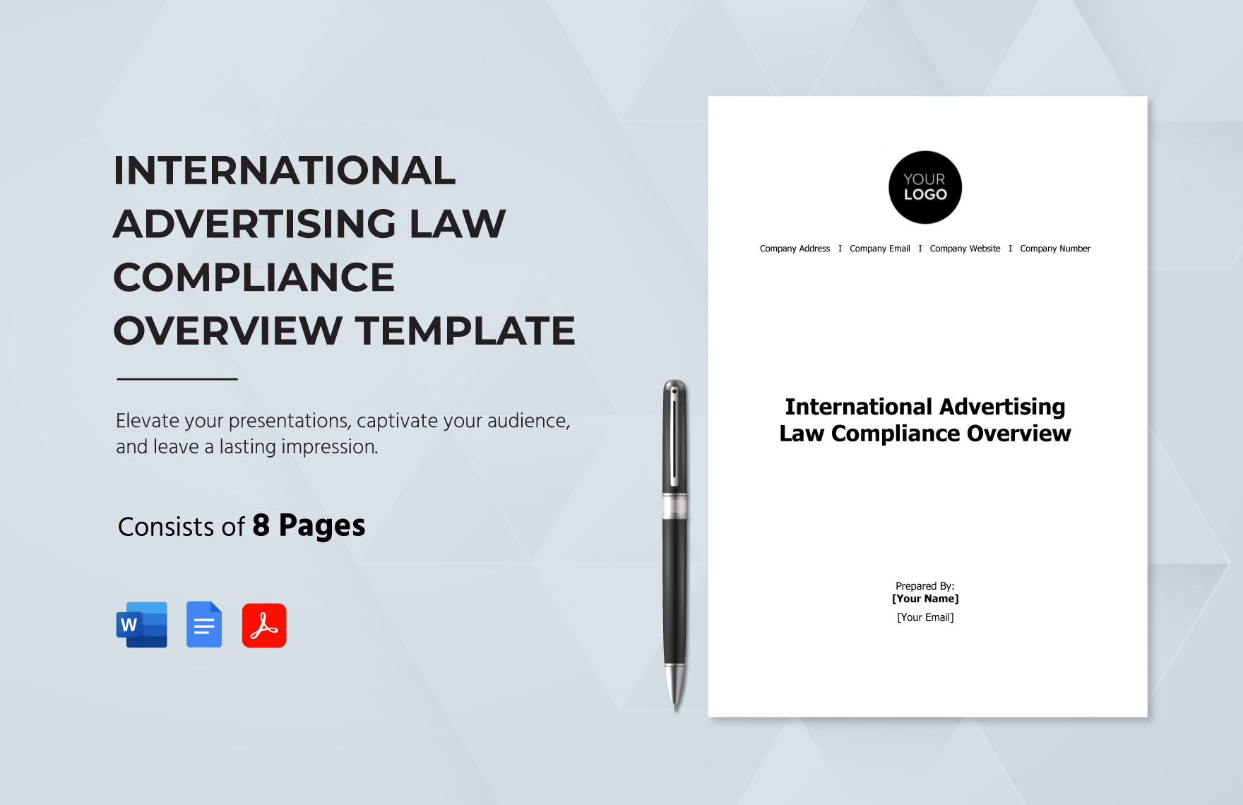 International Advertising Law Compliance Overview Template in Word, Google Docs, PDF