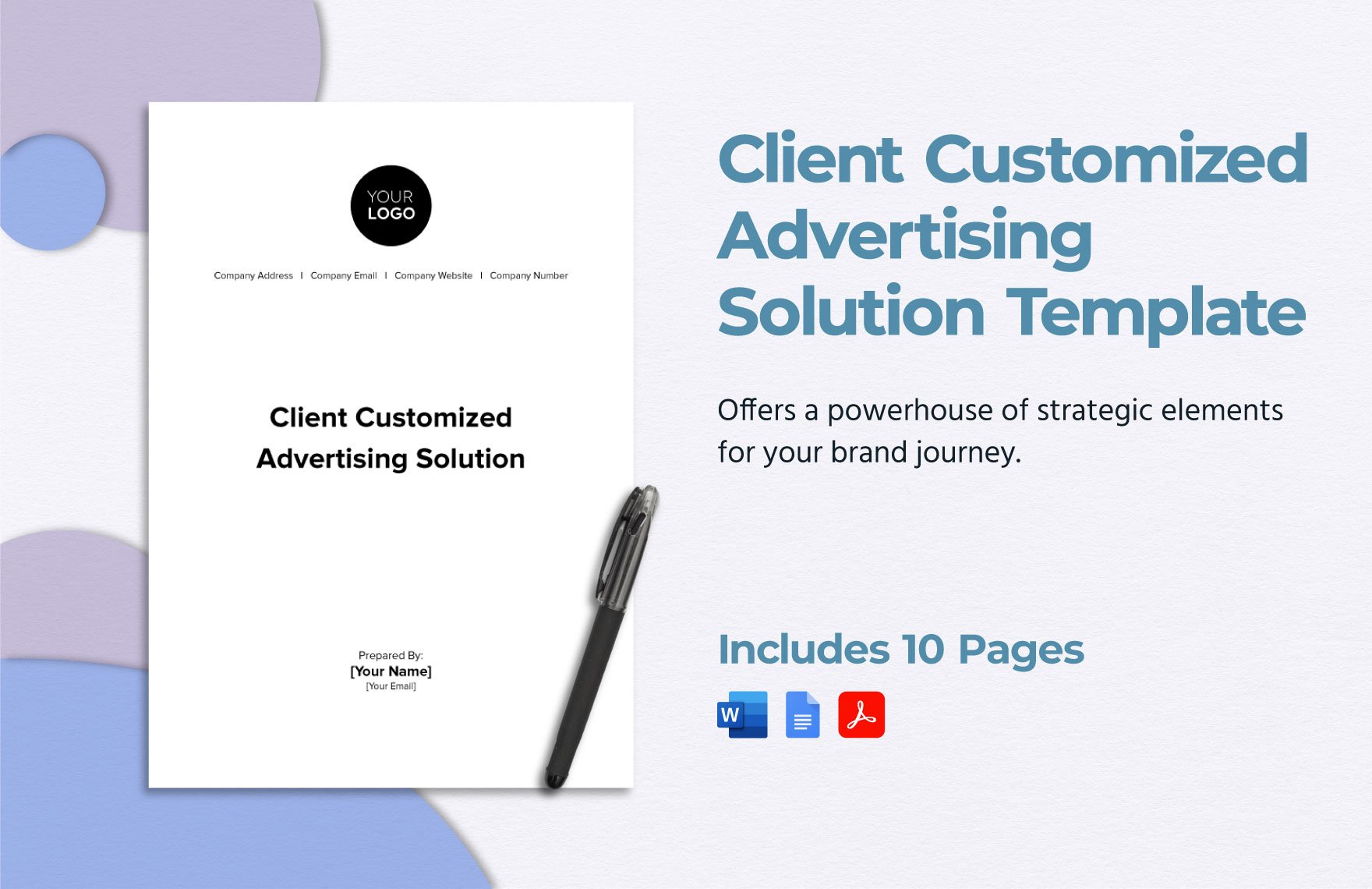 Client Customized Advertising Solution Template in Word, Google Docs, PDF