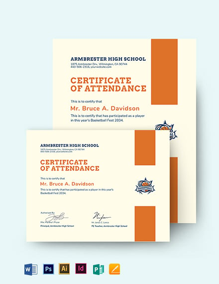 basketball certificate of participation template