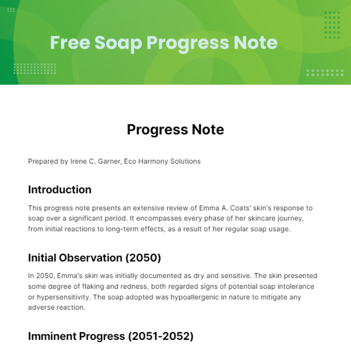 Soap Progress Note Template