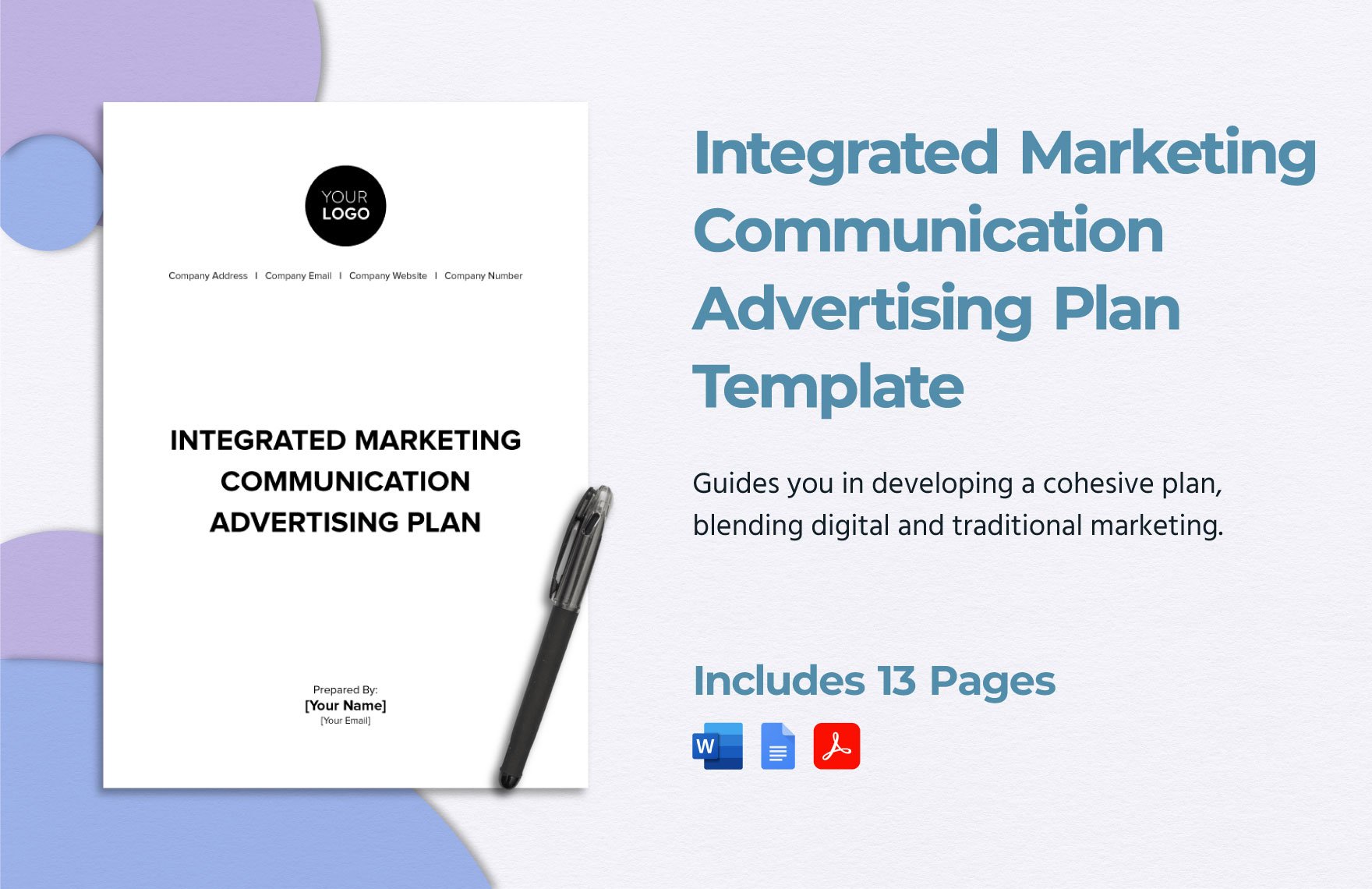 Integrated Marketing Communication Advertising Plan Template