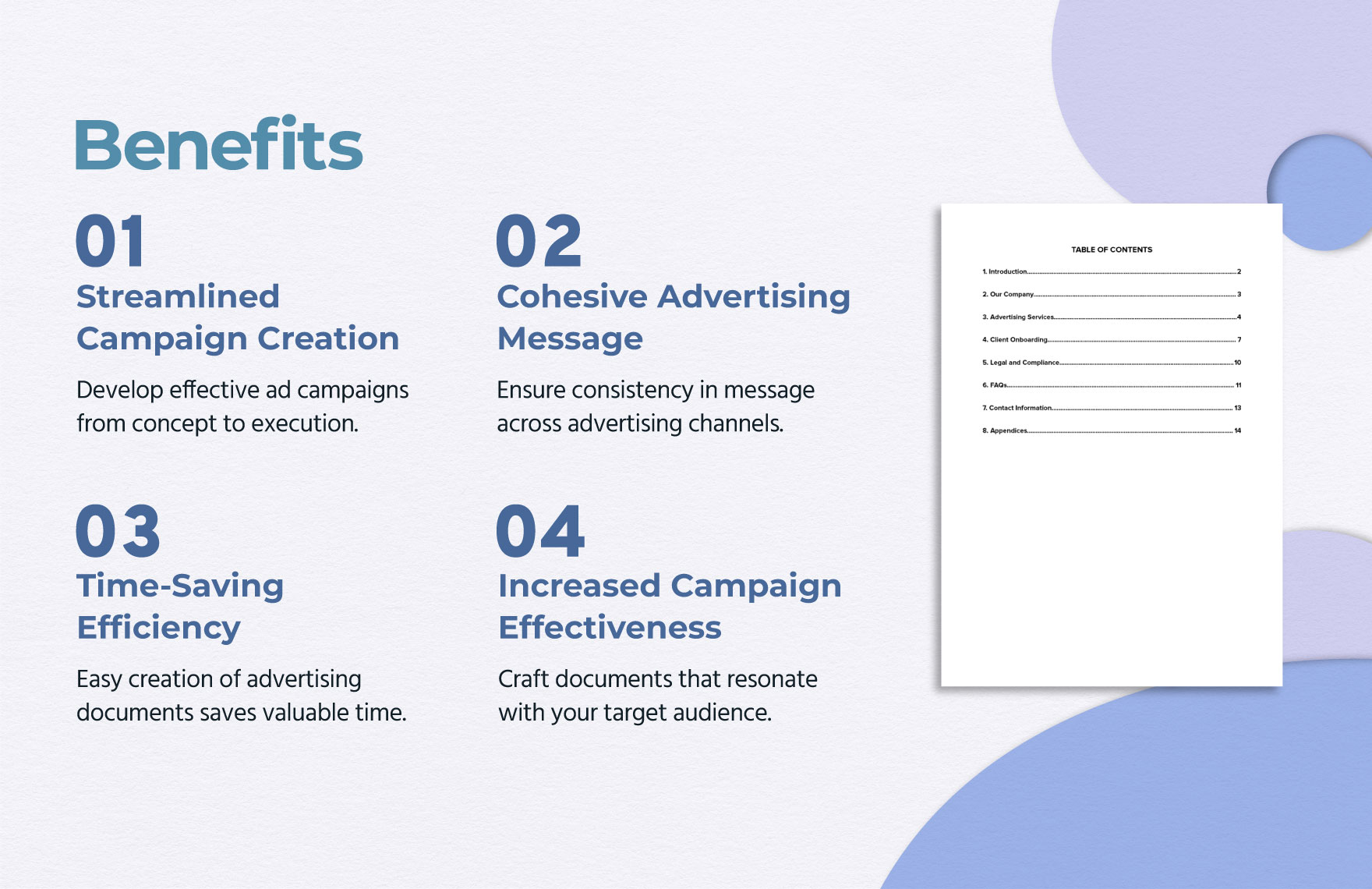 Extensive Service Offering Advertising Manual Template