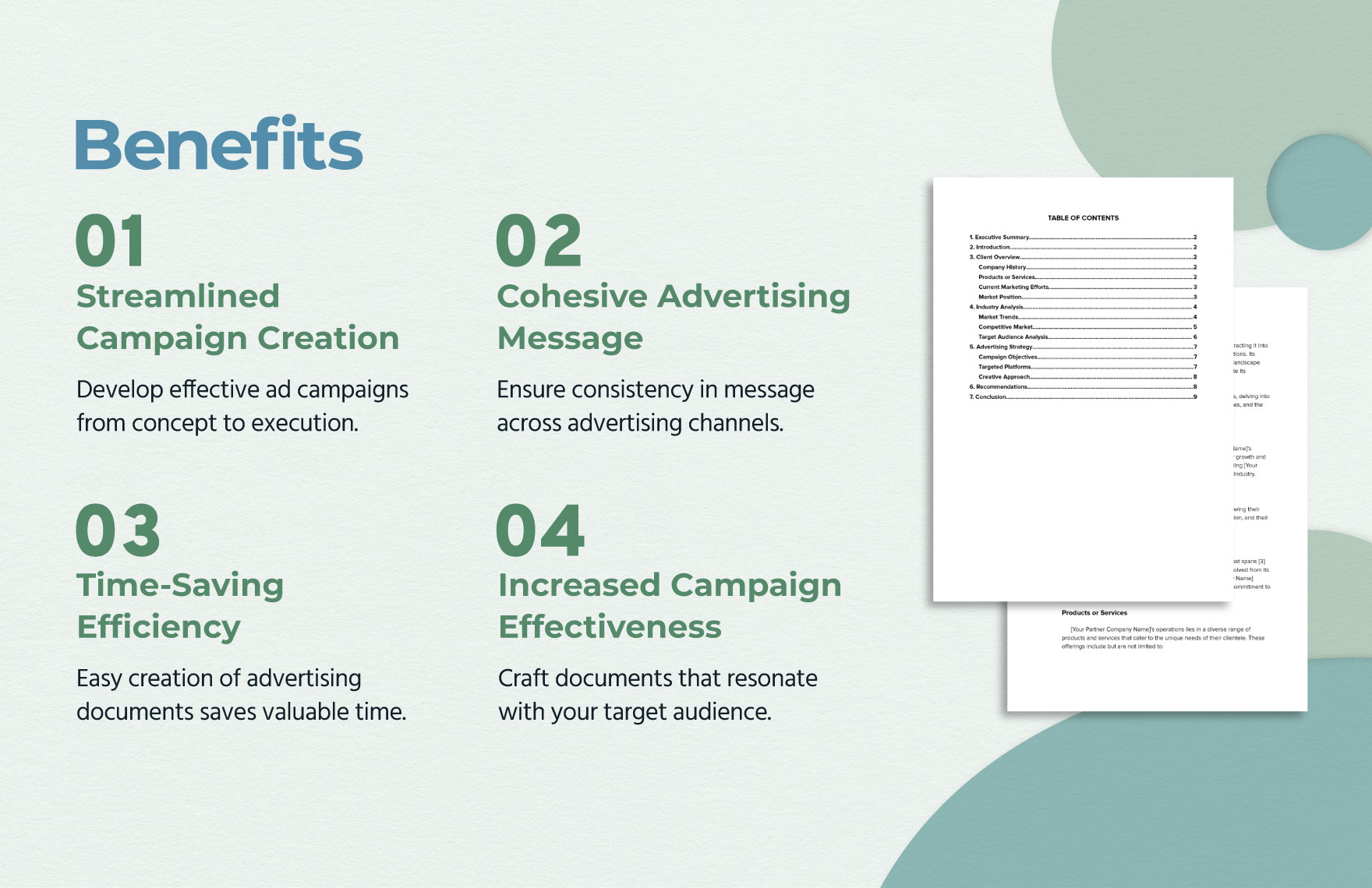 InDepth Client Industry Analysis Advertising Report Template