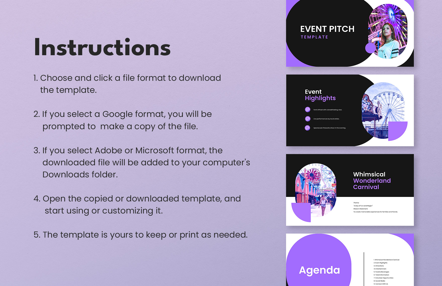Event Pitch Template