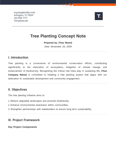 Free Tree Planting Concept Note Template to Edit Online