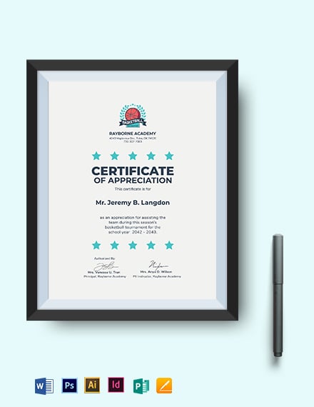 certificate-of-appreciation-for-basketball-tournament-template