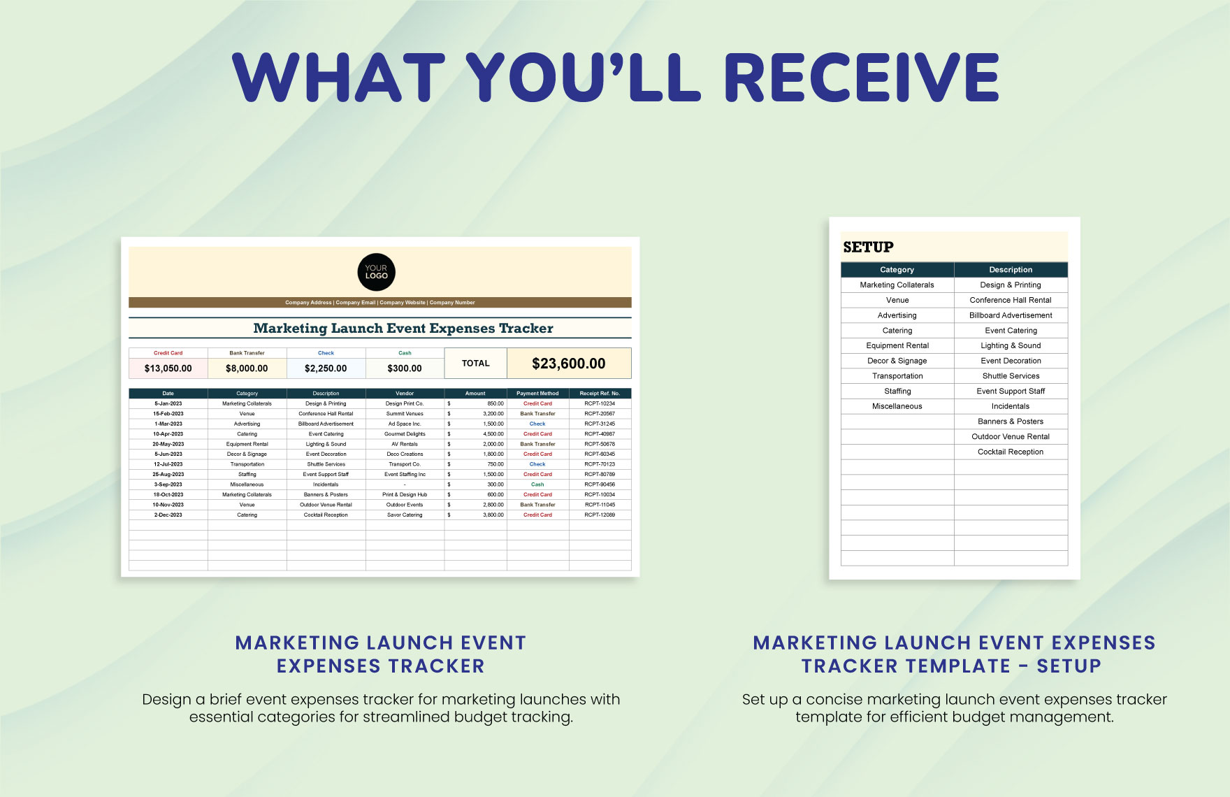 Marketing Launch Event Expenses Tracker Template
