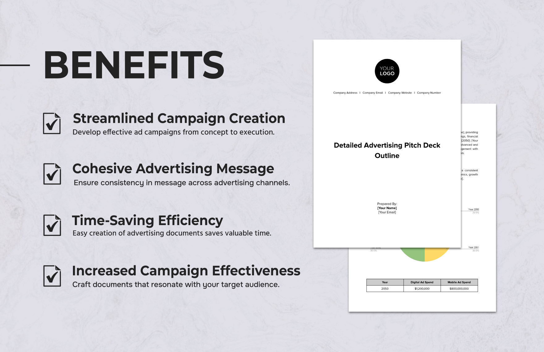 Detailed Advertising Pitch Deck Outline Template