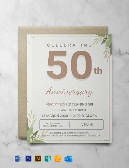 company anniversary invitation