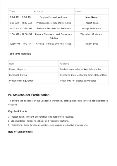 Free Validation Workshop Concept Note Template to Edit Online