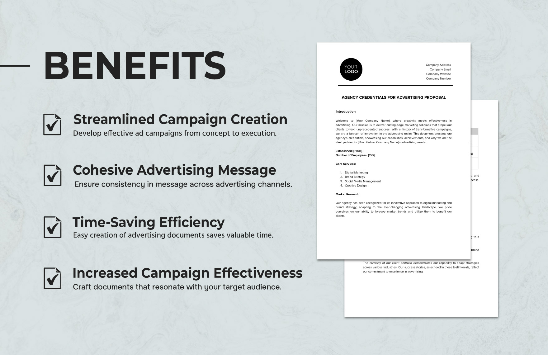Agency Credentials for Advertising Proposals Template