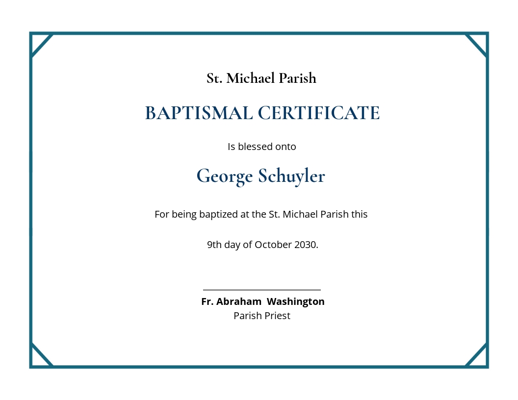 Free Printable Baptism Certificate Template Downloads