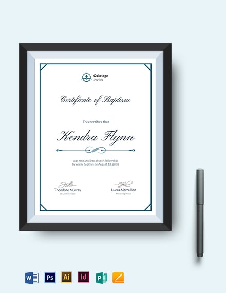child baptism certificate template